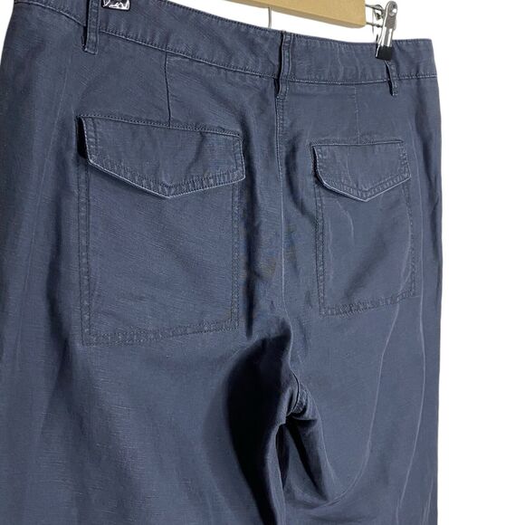 LOFT Pants Women 8 (35x29) Gray Marisa Linen Blend Ankle Mid Rise Casual Classic - Picture 7 of 9